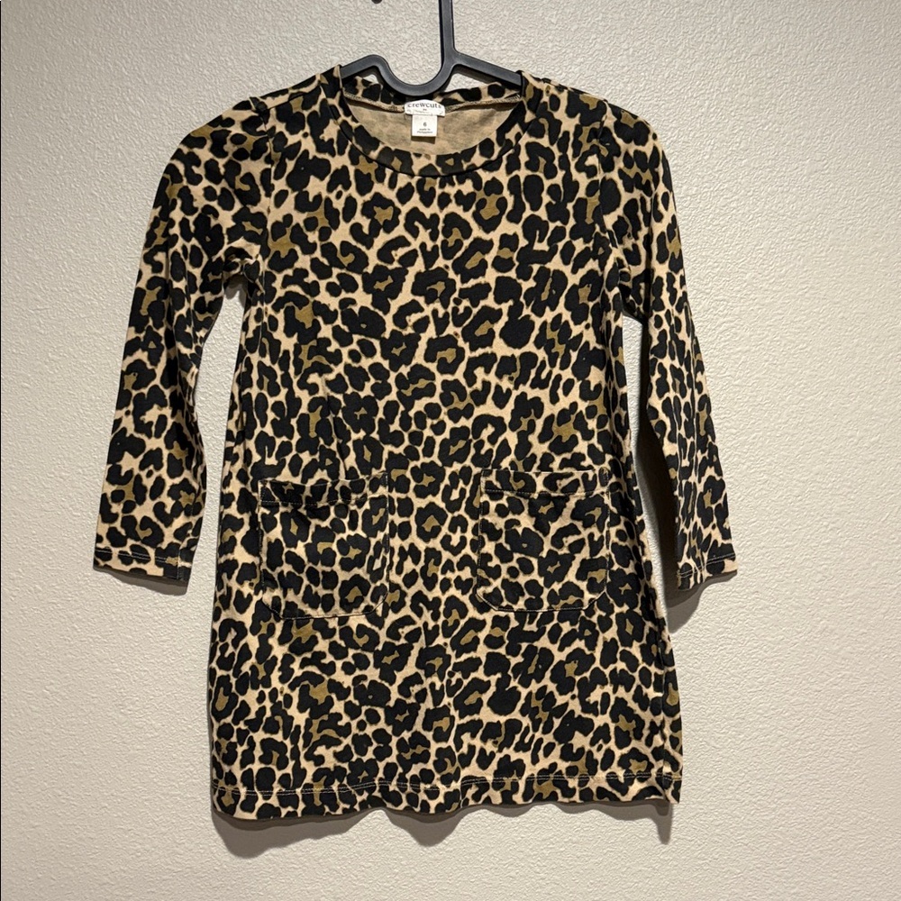 Crewcuts Girls Leopard Print Dress size 6 (girls)‎ 100% cotton